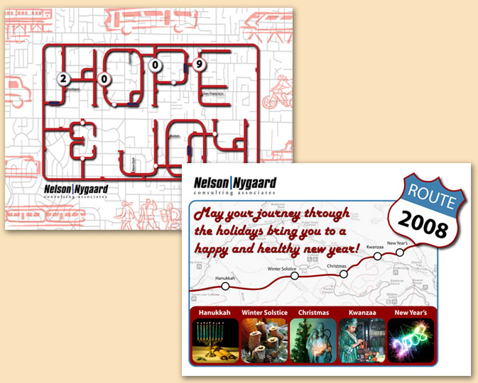 Nelson\Nygaard Holiday Cards - Designed and created with Photoshop.